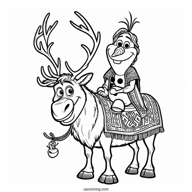 Coloring Page Of Sven And Olaf