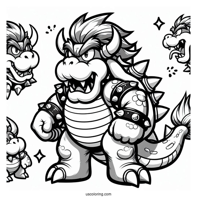 Bowser With Iconic Nintendo Characters