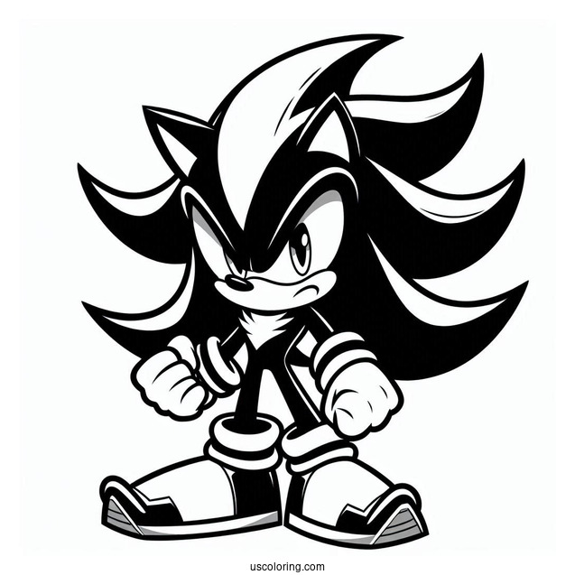 Angry Shadow Coloring Page The Hedgehog