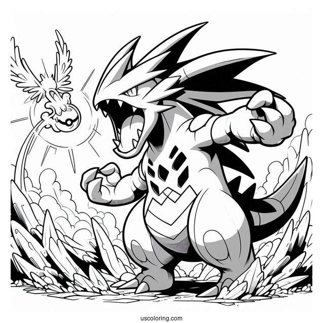 Tyranitar Roaring At Enemy