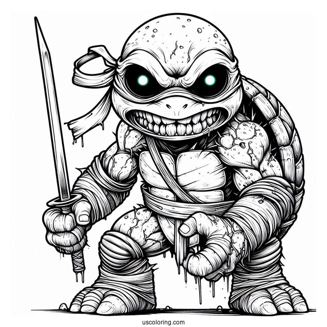 Ninja Turtles Coloring Page Of Scary Bepop