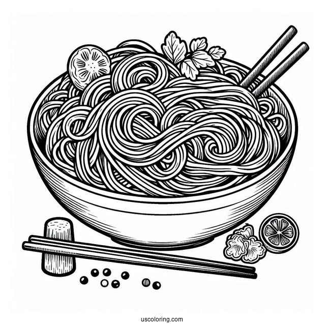 Chinese Noodles Coloring Page