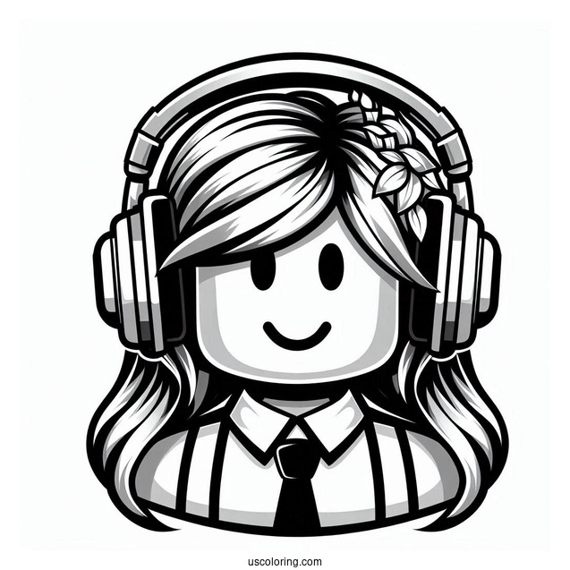 Roblox Skin Wearing Headphones Coloring