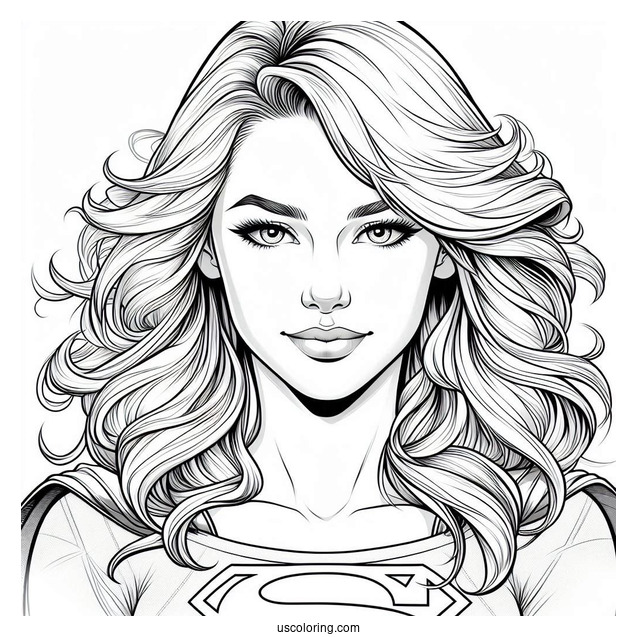 Realistic Kara Zor El Supergirl Coloring Page