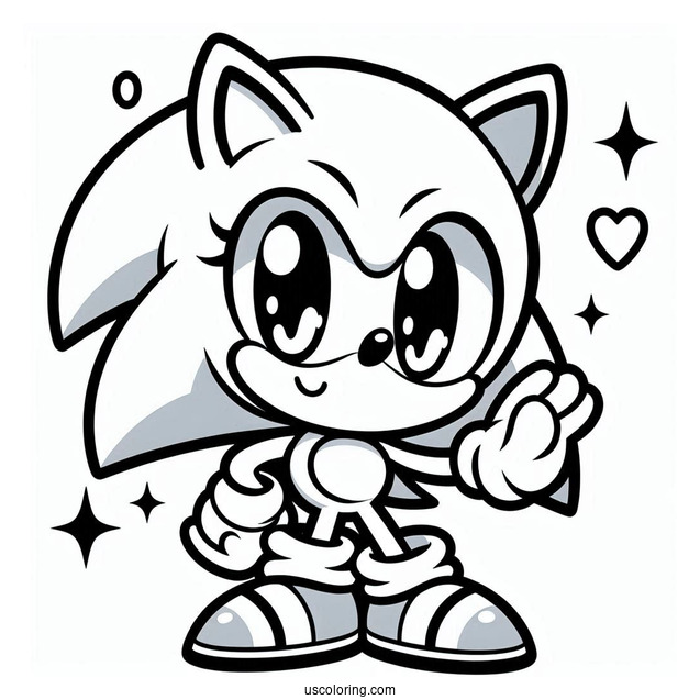 Cute Kawaii Sonic Coloring Page