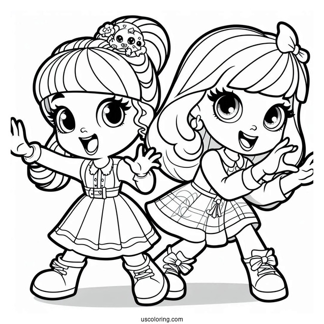 Polly Pocket Coloring Page Of Shani Smith And Lila Draper Acting Scary