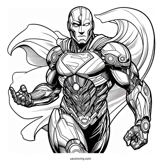 Coloring Page Of Justice League Cyborg