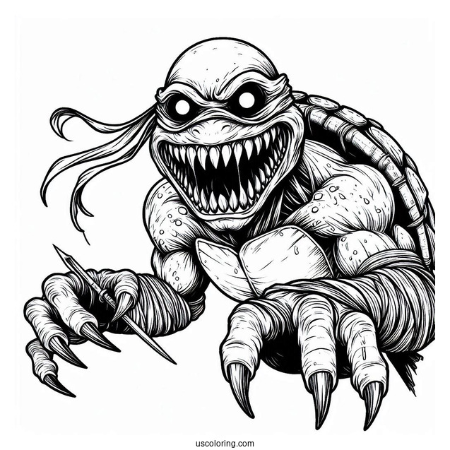 Ninja Turtles Coloring Page Of Scary Bepop