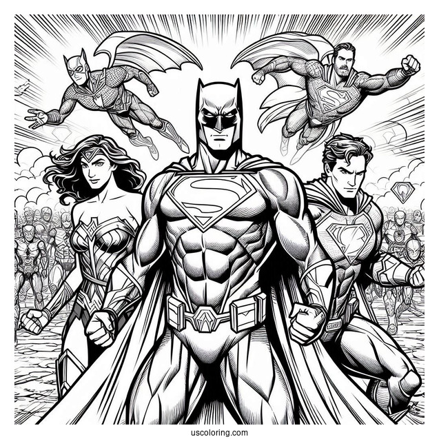 Justice League Coloring Page Poster