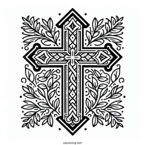 Traditional Style Cross Coloring Sheet