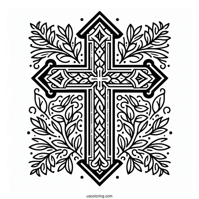 Traditional Style Cross Coloring Sheet