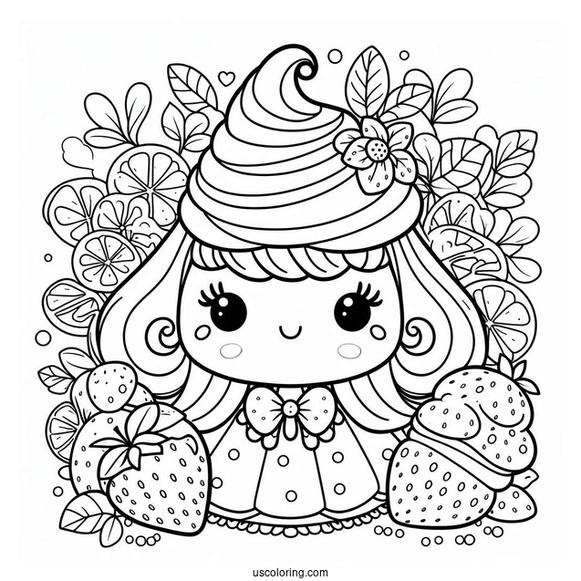 Strawberry Shortcake Coloring Page of Lemon Meringue