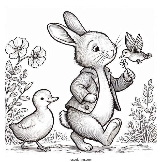 Peter Rabbit Coloring Page Of Jemima Puddle Duck Walking With Mark Huckerby