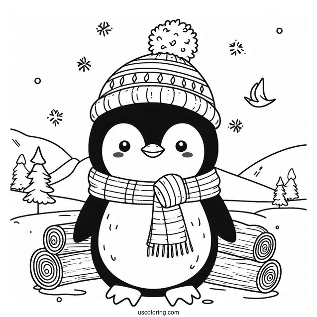 Adorable Winter Themed Penguin