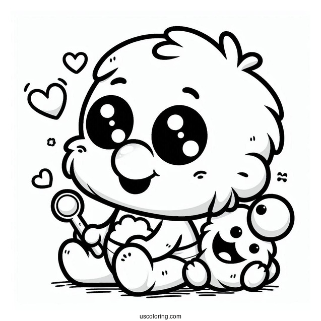 Cute Kawaii Baby Elmo Coloring Page