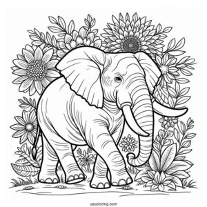 Big Elephant With Tusks Walking