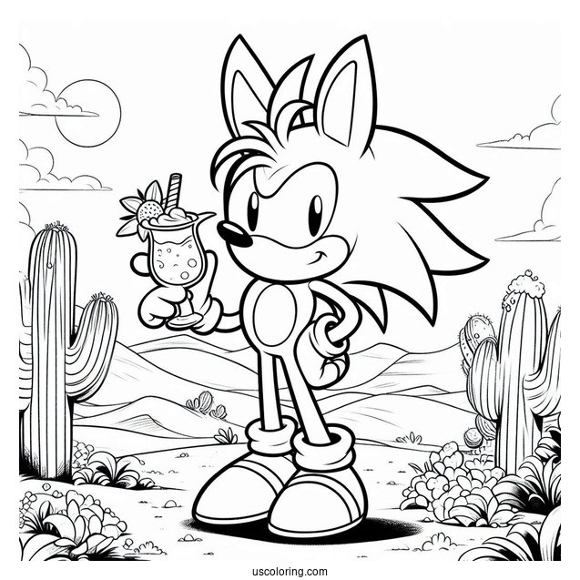 Cream the Rabbit In The Desert Coloring Sheet