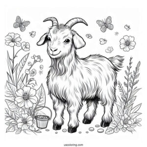 Farm Bred Goat To Color For Kids