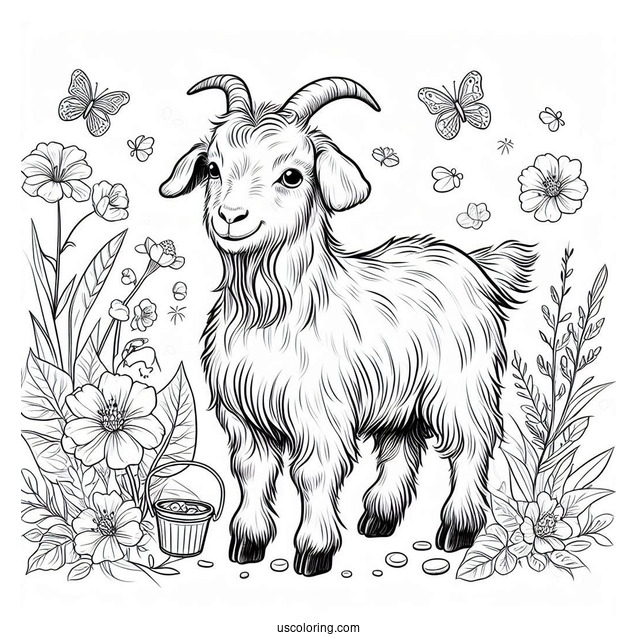 Farm Bred Goat To Color For Kids