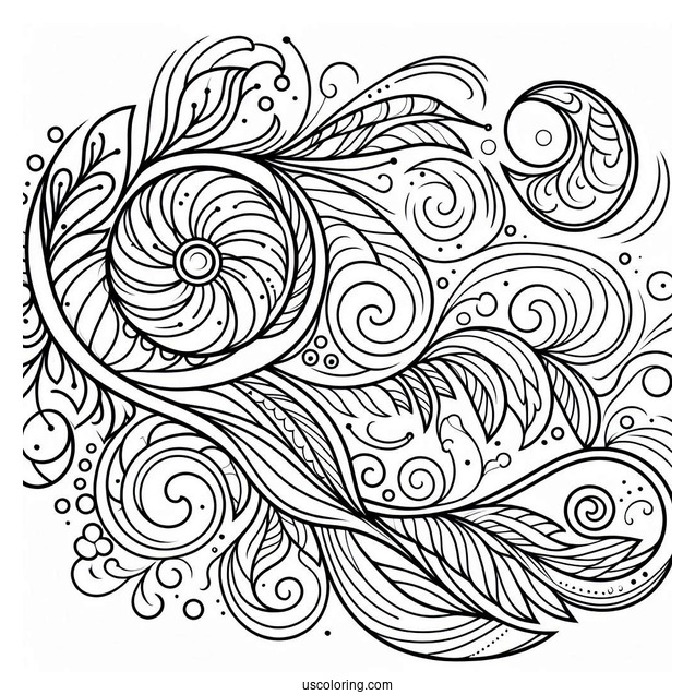 Curved Patterns Coloring Page For Kids