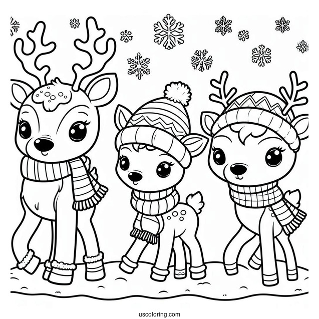 Cartoon Themed Reindeer To Color