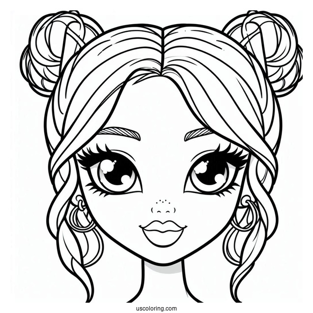 Simple Bratz Sasha Outline To Color