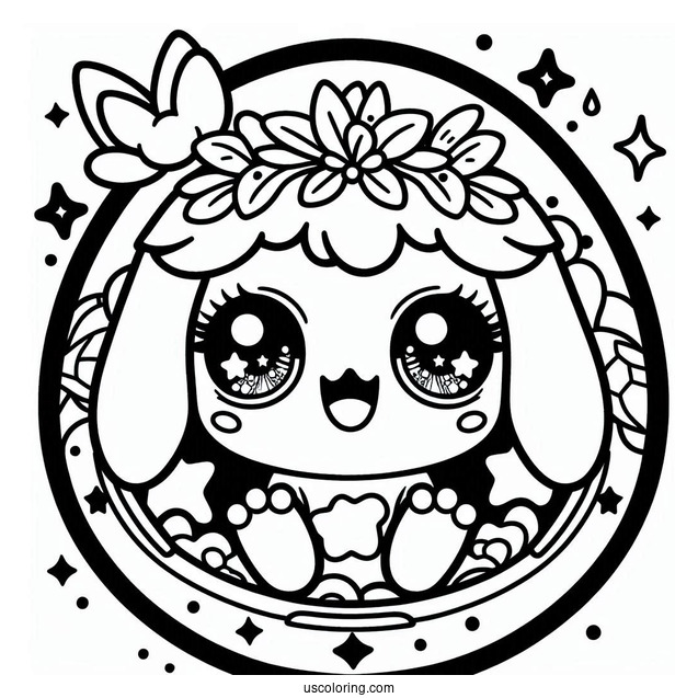 Mametchi Inside The Tamagotchi Coloring Page For Kids