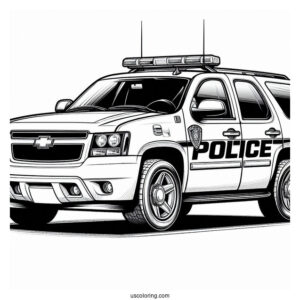 Police SUV Car Coloring Picture