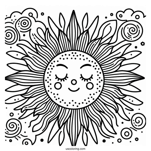 Sun With Big Sun Rays To Color