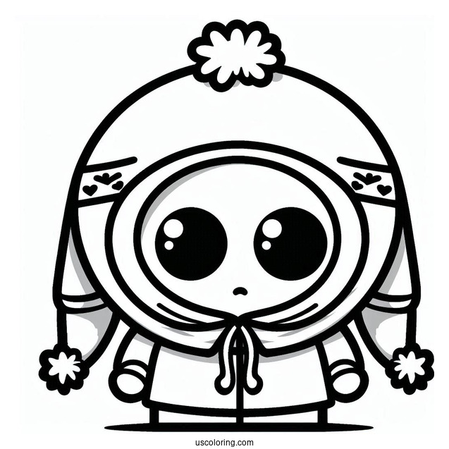 South Park Coloring Page Of Kawaii Kenny McCormick