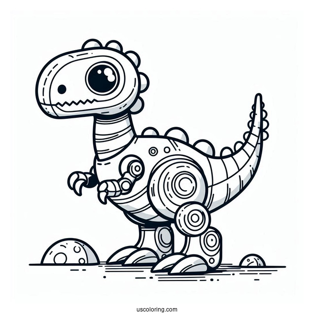 Robot Dinosaur Coloring Sheet
