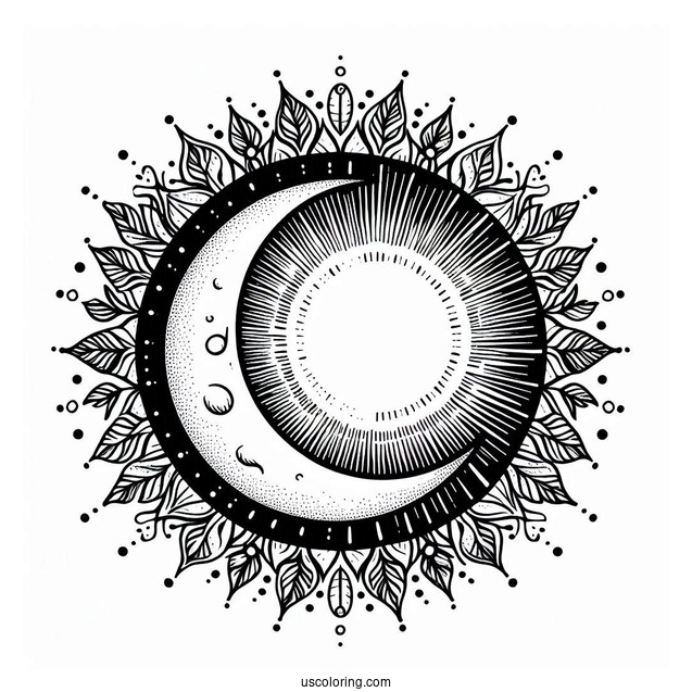 Crescent Moon In Front Of The Sun