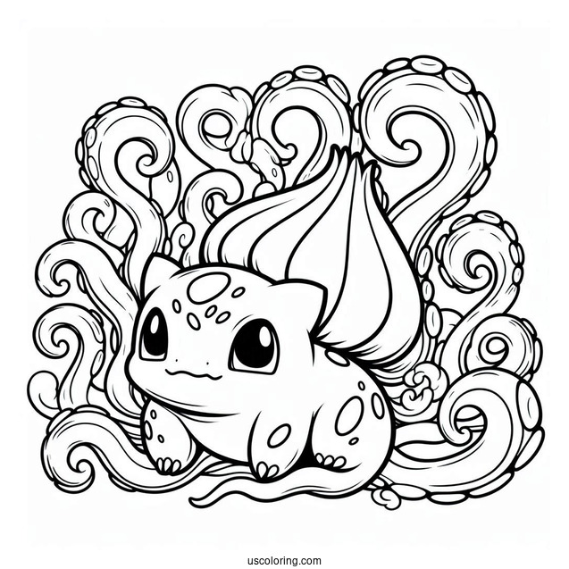 Bulbasaur Coloring Page Using Tentacles