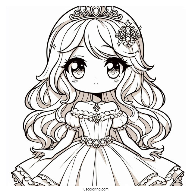 Chibi Anime Princess Daisy Coloring Page For Kids