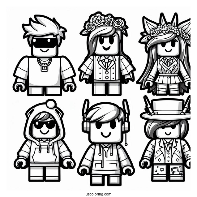 Roblox Game Characters Coloring Page