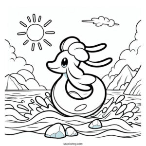 Milotic Traveling By Sea To Color
