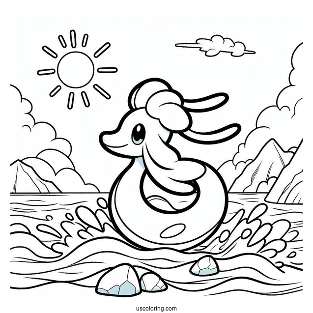 Milotic Traveling By Sea To Color