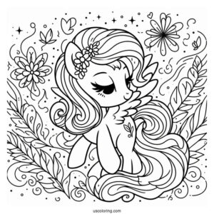 Simple Pipp Petals Pony Coloring Sheet for Kids