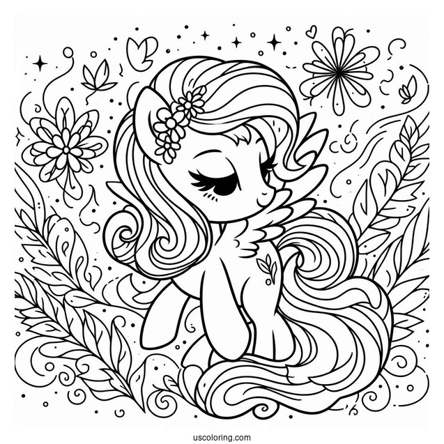 Simple Pipp Petals Pony Coloring Sheet for Kids