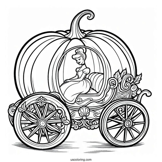 Cinderella Pumpkin Coach Coloring Sheet