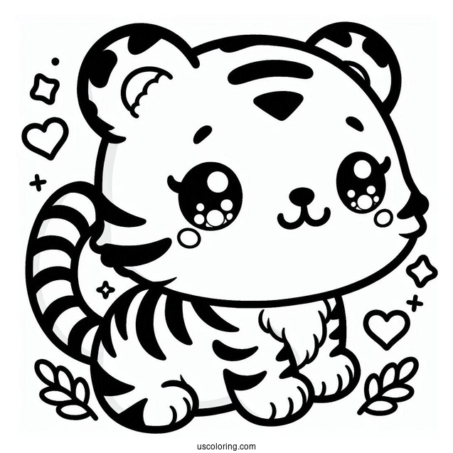 Kawaii Tiger To Color