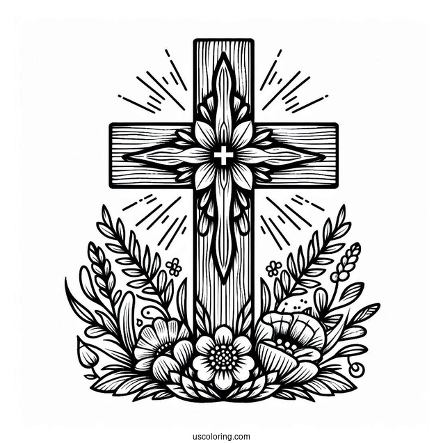 Easy Sunday School Cross For Coloring