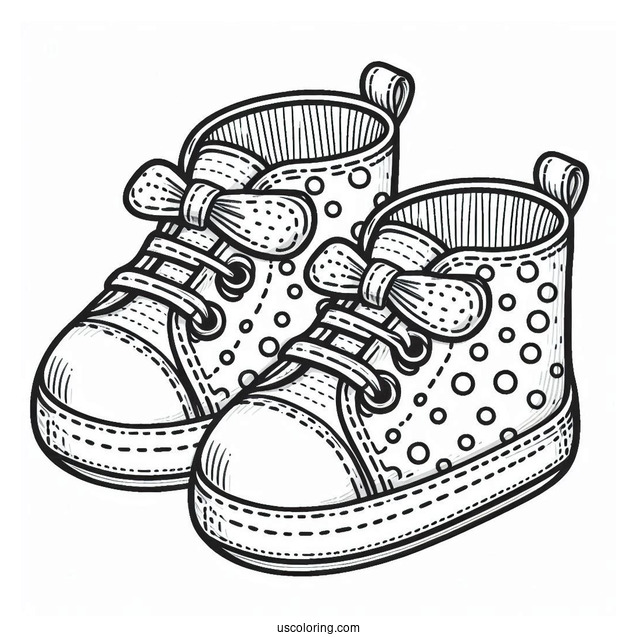 Polka Dots Toddler Shoes Coloring Page