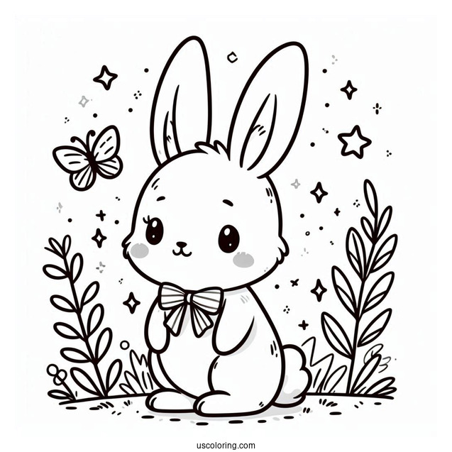 Kawaii Peter Rabbit Coloring Page For Preschoolers