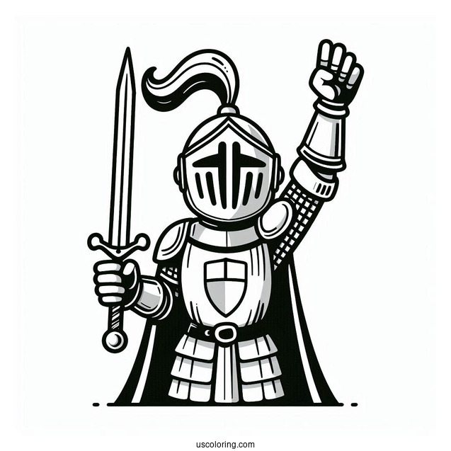 Easy Knight Coloring Sheet For Kids