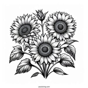 Three Big Beautiful Sunflowers