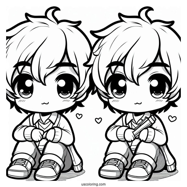 Cool Chibi Boy Coloring Page For Kids