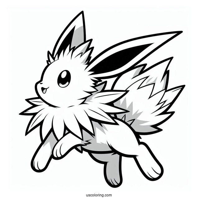 Jolteon Coloring Page Leaping