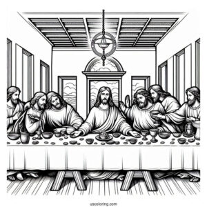 Last Supper Of Jesus Coloring