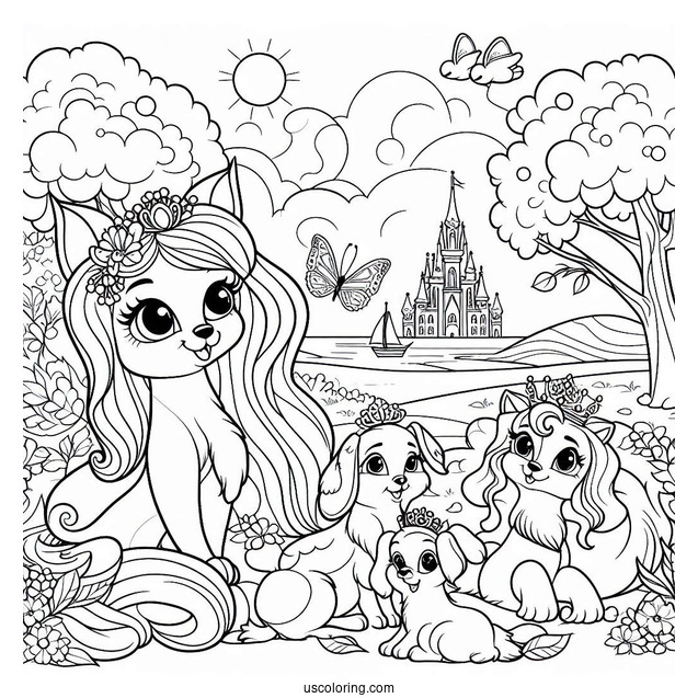 Palace Pets Coloring Page Of Simple Summer Outline Palace Pets